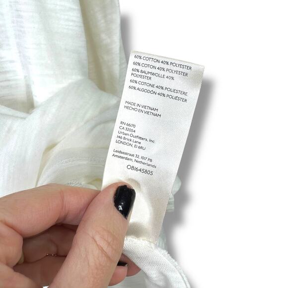 Free People We The Free Aria Trapeze White Boho Drapey Asymmetric Crewneck Top - Picture 10 of 10